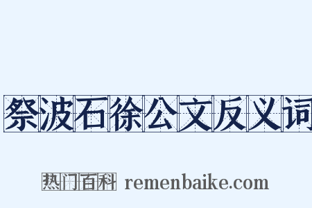 祭波石徐公文反义词是什么意思的图片